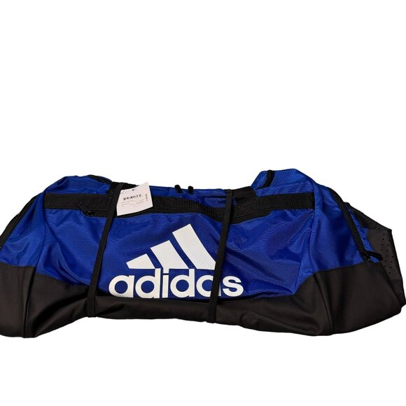 Adidas Defender IV Medium Duffle Bag Team Royal Blue White Black NWT - Picture 3 of 13